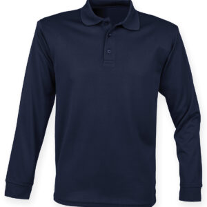 Long sleeve Coolplus® polo shirt - Navy, XXS