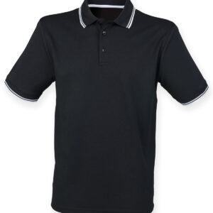 Double tipped Coolplus® polo shirt - Black White, XS