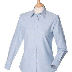 Women's classic long sleeve Oxford shirt - Blue, XS