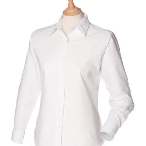 Women's classic long sleeve Oxford shirt - White, XS