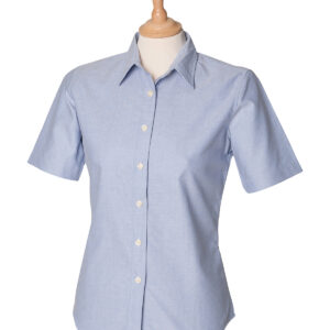 Women's short sleeve classic Oxford shirt - Blue, XS