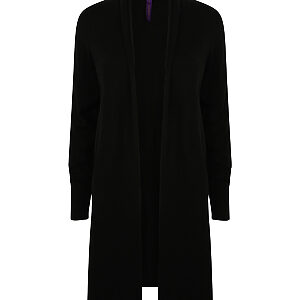 Women's longline open cardigan - Black, XS