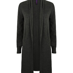 Women's longline open cardigan - Grey Marl, XS