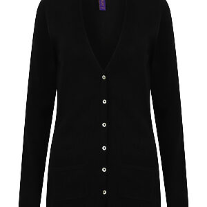 Women's v-button cardigan - Black, XXS