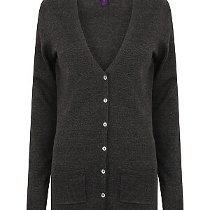 Women's v-button cardigan - Grey Marl, XXS