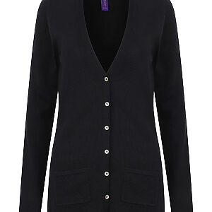 Women's v-button cardigan - Navy, XXS