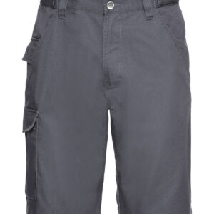 Polycotton twill workwear shorts - Convoy Grey, 28" Waist