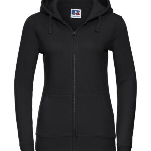 Women's authentic zipped hooded sweatshirt - Black, XS