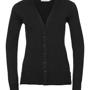 Women's v-neck knitted cardigan - Black, XXS