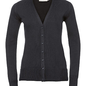 Women's v-neck knitted cardigan - Charcoal Marl, XXS