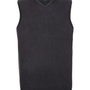 V-neck sleeveless knitted sweater - Charcoal Marl, XXS