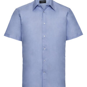 Short sleeve easycare tailored Oxford shirt - Oxford Blue, 14.5