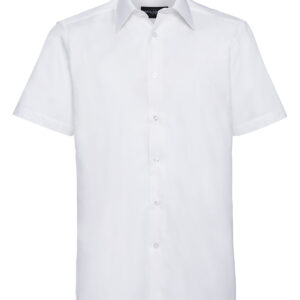 Short sleeve easycare tailored Oxford shirt - White, 14.5