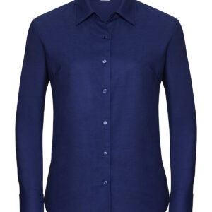 Women's long sleeve easycare Oxford shirt - Bright Royal, XS