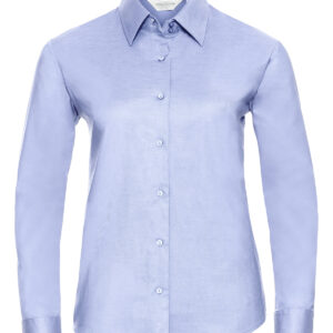 Women's long sleeve easycare Oxford shirt - Oxford Blue, XS