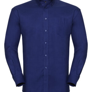 Long sleeve easycare Oxford shirt - Bright Royal, 14.5