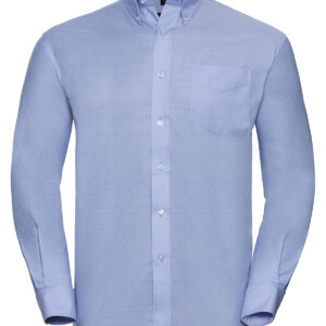Long sleeve easycare Oxford shirt - Oxford Blue, 14.5