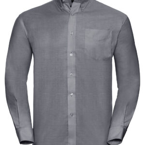 Long sleeve easycare Oxford shirt - Silver, 14.5