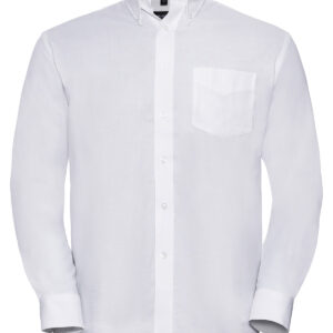 Long sleeve easycare Oxford shirt - White, 14.5