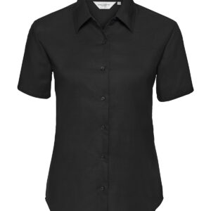 Women's short sleeve Oxford shirt - Black, XS