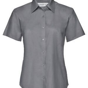 Women's short sleeve Oxford shirt - Silver, XS
