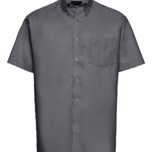 Short sleeve easycare Oxford shirt - Silver, 14.5