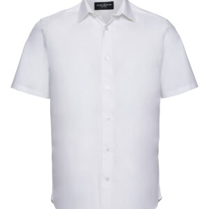Short sleeve easycare fitted shirt - White, S