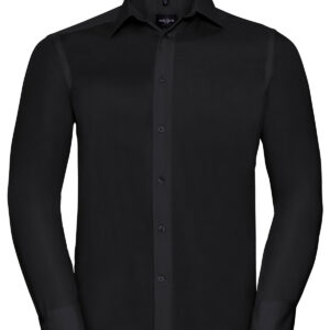 Long sleeve tailored ultimate non-iron shirt - Black, 14.5