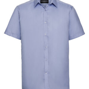 Short sleeve herringbone shirt - Light Blue, 14.5