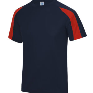 Contrast cool T - French Navy/Fire Red, S