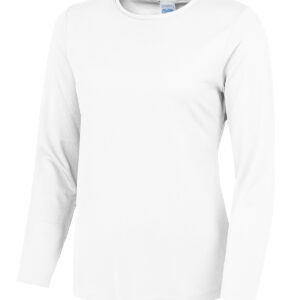 Women's long sleeve cool T - Arctic White, XS