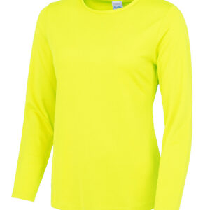 Women's long sleeve cool T - Electric Yellow, XS