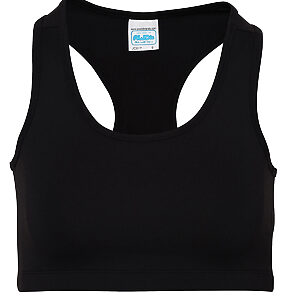 Women's cool sports crop top - Jet Black, XXS