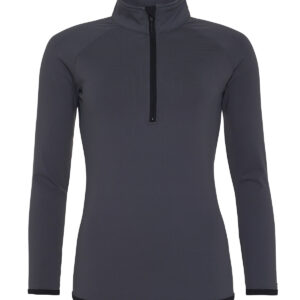 Women's cool ½ zip sweatshirt - Charcoal/Jet Black, XS