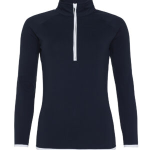 Women's cool ½ zip sweatshirt - French Navy/Arctic White, XS
