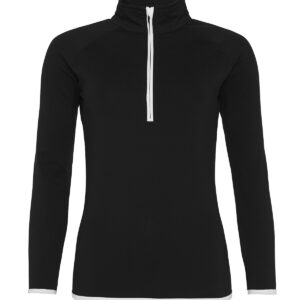 Women's cool ½ zip sweatshirt - Jet Black/Arctic White, XS
