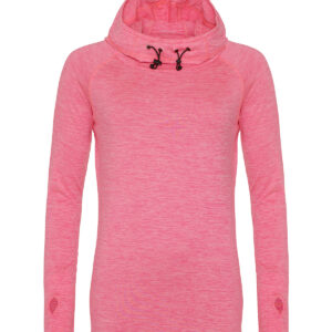 Women's cool cowl neck top - Electric Pink Melange, XS