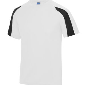 Kids contrast cool T - Arctic White/Jet Black, 3/4 Yrs