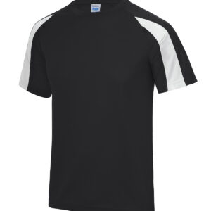 Kids contrast cool T - Jet Black/Arctic White, 3/4 Yrs