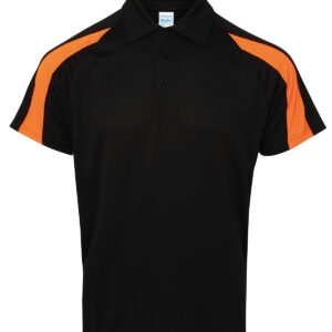 Contrast cool polo - Jet Black/Electric Orange, S