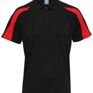 Contrast cool polo - Jet Black/Fire Red, S