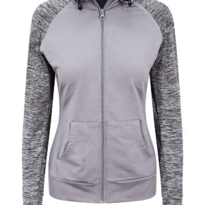 Women's cool contrast zoodie - Grey/Grey Melange, XS