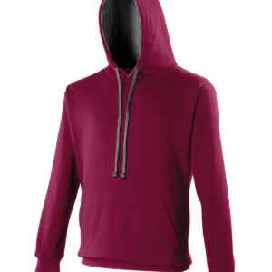 Varsity hoodie - Burgundy/Charcoal†, XS