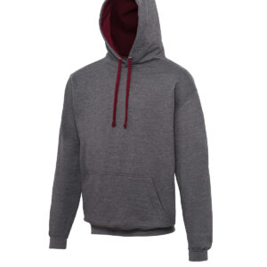 Varsity hoodie - Charcoal/Burgundy, S