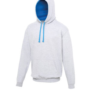 Varsity hoodie - Heather Grey/Sapphire Blue, S
