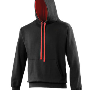 Varsity hoodie - Jet Black/Fire Red†?, XS