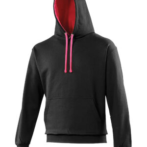 Varsity hoodie - Jet Black/Hot Pink, XS