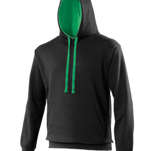 Varsity hoodie - Jet Black/Kelly Green, XS