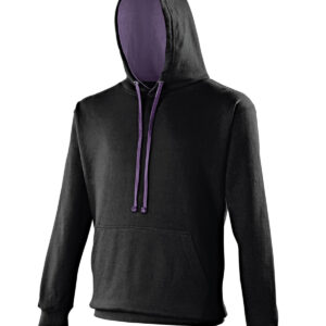 Varsity hoodie - Jet Black/Purple, XS