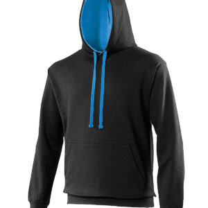 Varsity hoodie - Jet Black/Sapphire Blue, XS